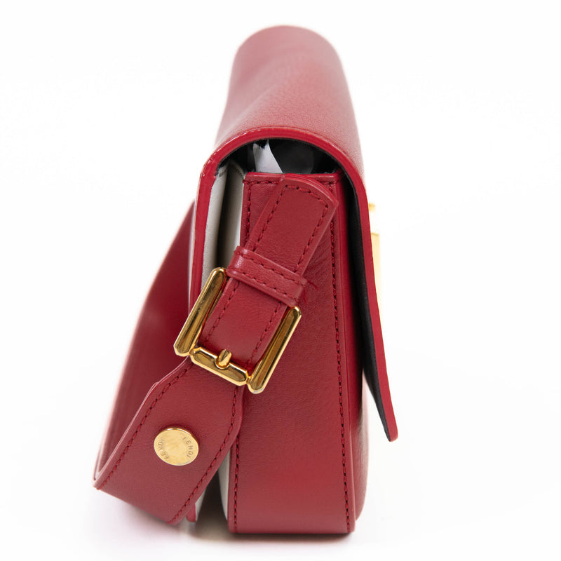 Fendi Red Vitello Dolce 3Baguette Shoulder Bag