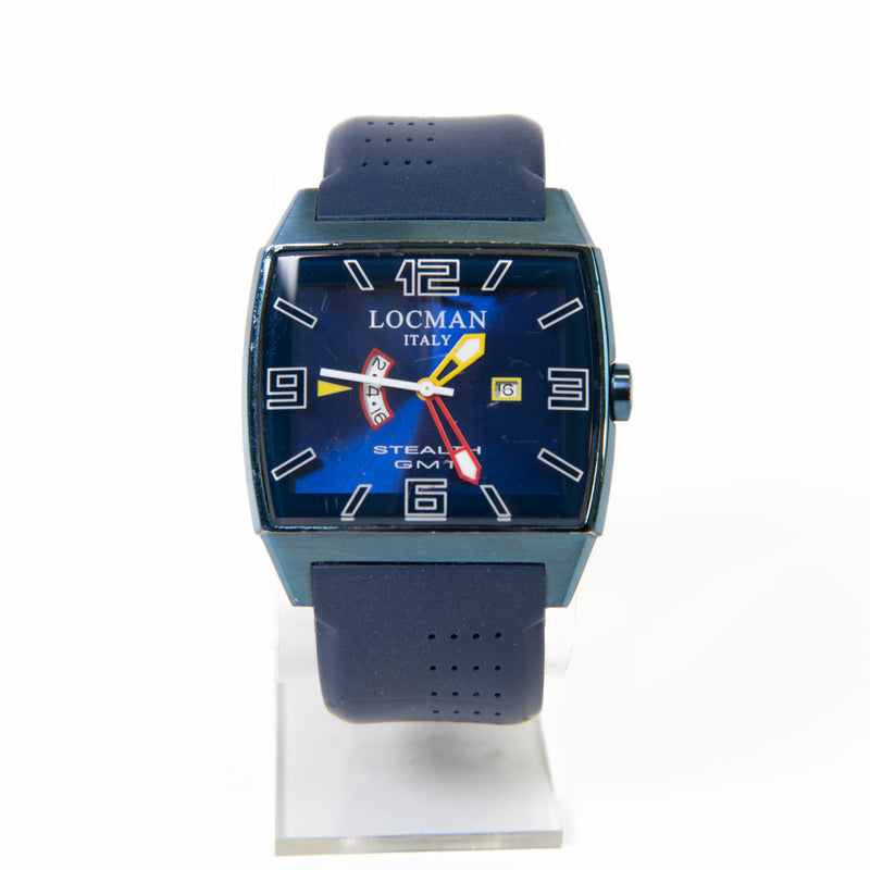 Locman Mens Stealth GMT Titanium Blue Dial Watch