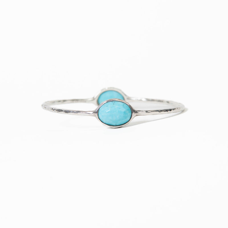 Ippolita Rock Candy Collection Sterling Silver Turquoise Two-Stone Bangle