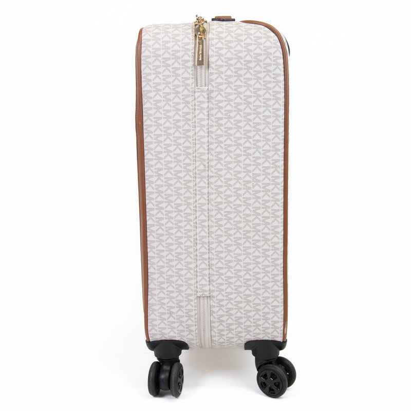 Michael Kors White and Grey Logo Travel Trolley Rolling Carry On Suitcase