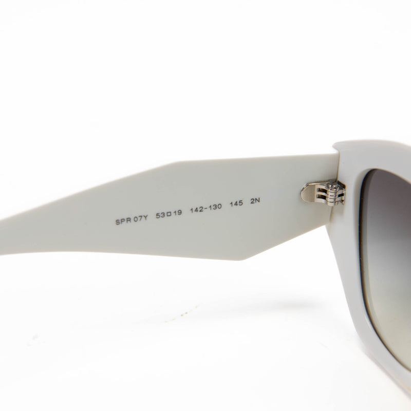 Prada White Acetate Symbole Sunglasses SPR 07Y-F