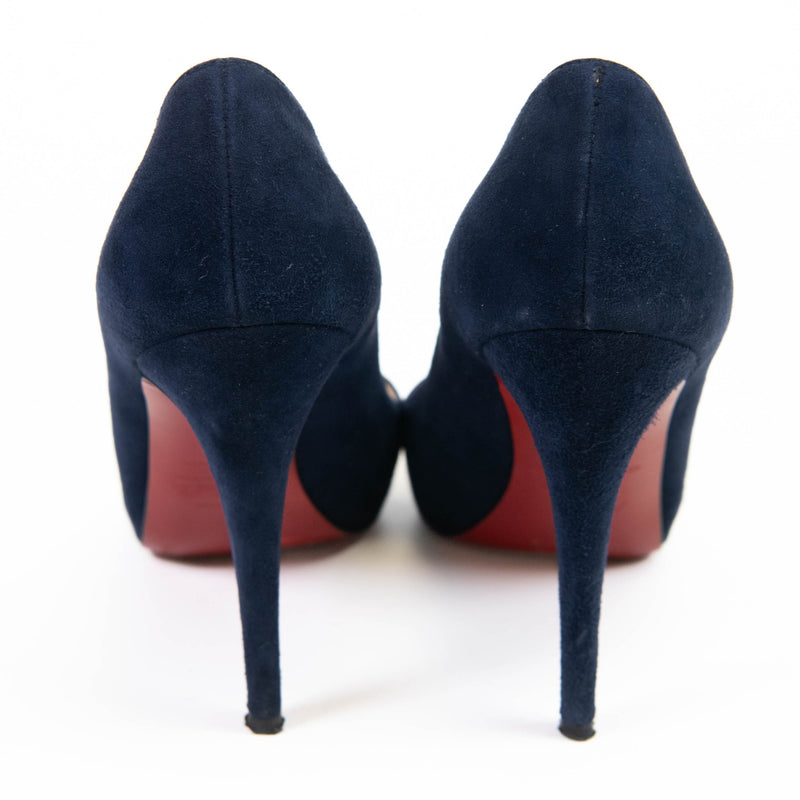 Christian Louboutin Navy Suede New Declic 120 Pumps Size 38.5