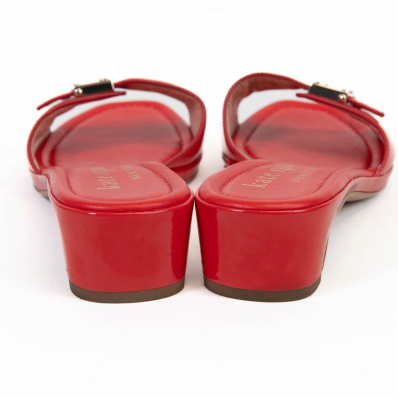 Kate Spade Red Patent Leather Gazebo Slide Sandals Size 9