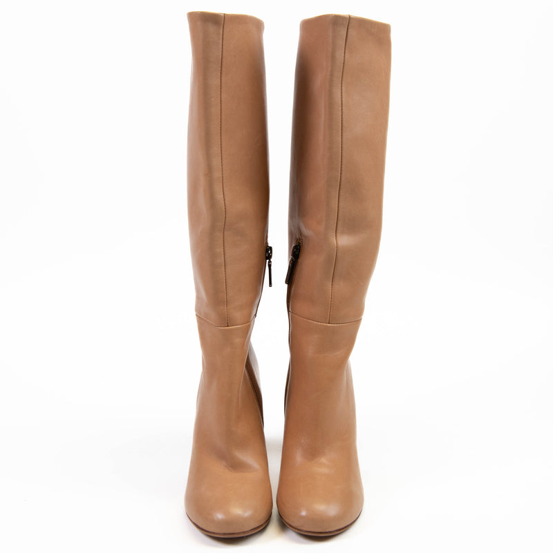 Carlo Pazollini Tan Leather Heeled Knee Length Boots Size 36