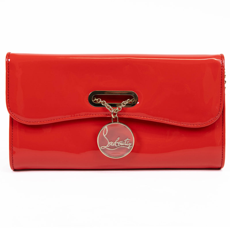 Christian Louboutin RIviera Orange Patent Leather Clutch