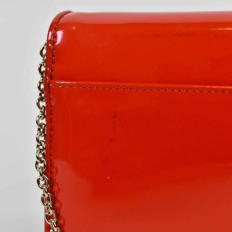 Christian Louboutin RIviera Orange Patent Leather Clutch