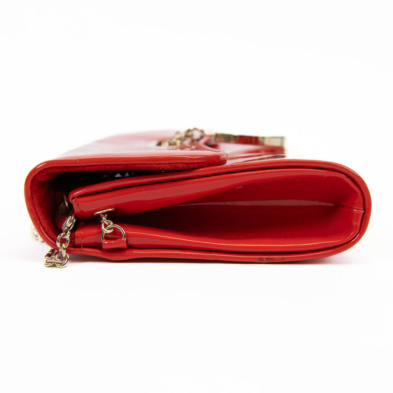 Christian Louboutin RIviera Orange Patent Leather Clutch