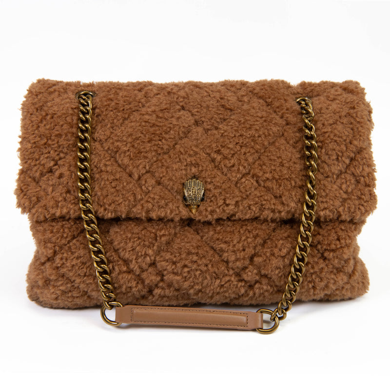 Kurt Geiger London Brown Faux Shearling Kensington XXL Handbag