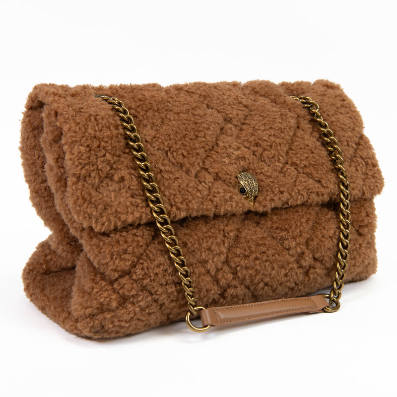 Kurt Geiger London Brown Faux Shearling Kensington XXL Handbag