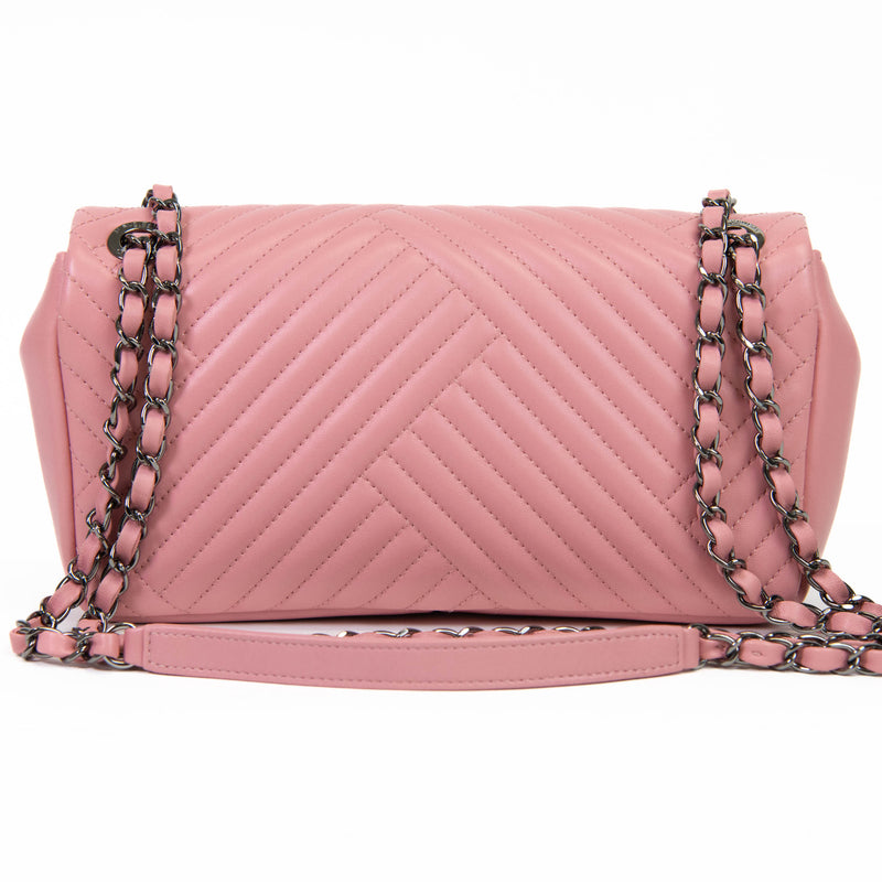 Chanel Pink Lambskin Leather Medium CC Crossing Flap