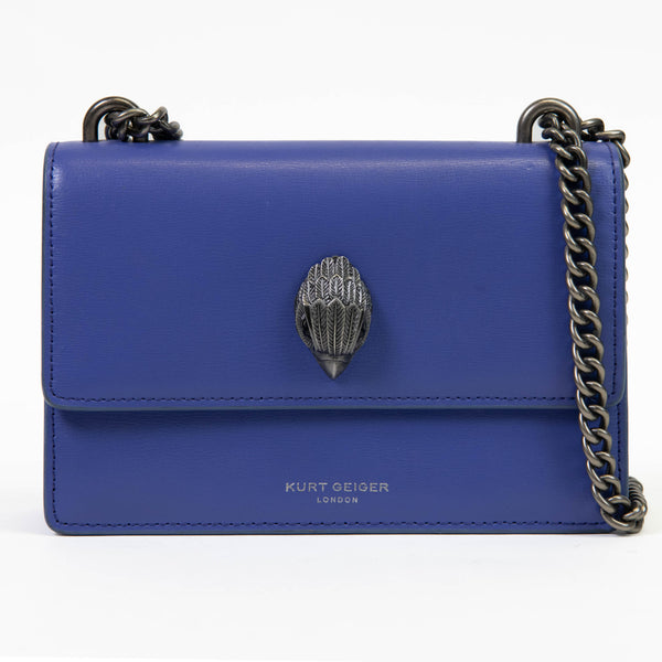 Kurt Geiger Shoreditch Small Blue Leather Bag