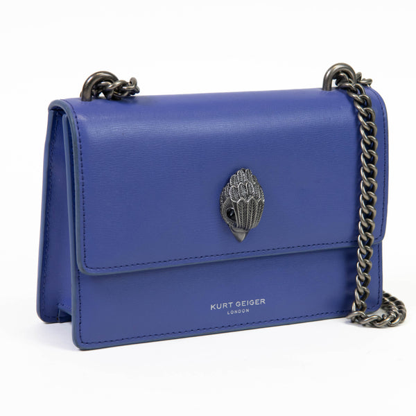 Kurt Geiger Shoreditch Small Blue Leather Bag