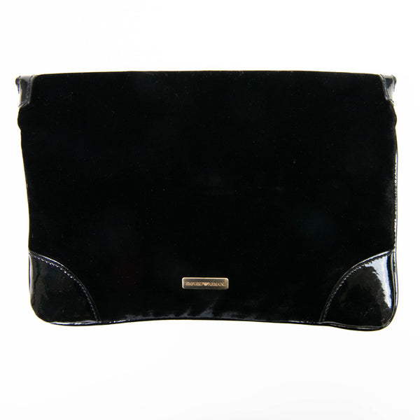 Emporio Armani Black Velvet Clutch