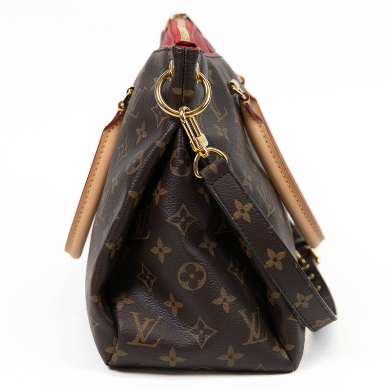 Louis Vuitton Brown Monogram Canvas and Cherry Interior Pallas Shoulder Bag