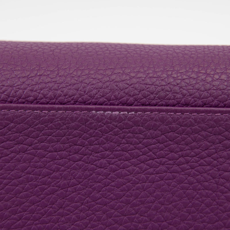 Hermès Kelly 35cm Clemence Leather Retourne Ultraviolet Bag Palladium Hardware