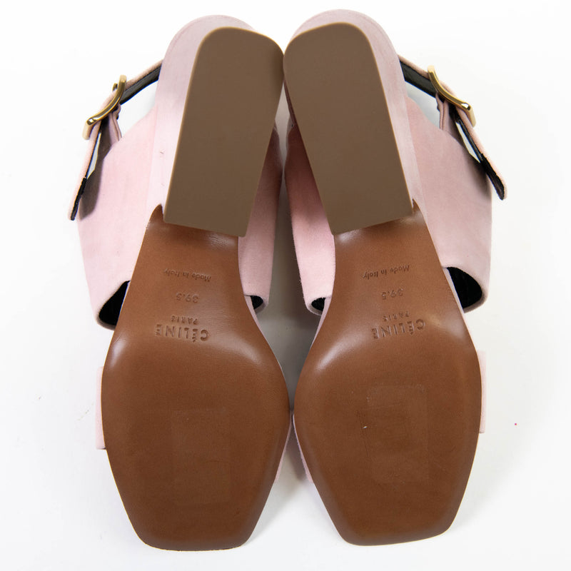 Celine Pink Suede Slingback Sandals Size 39.5