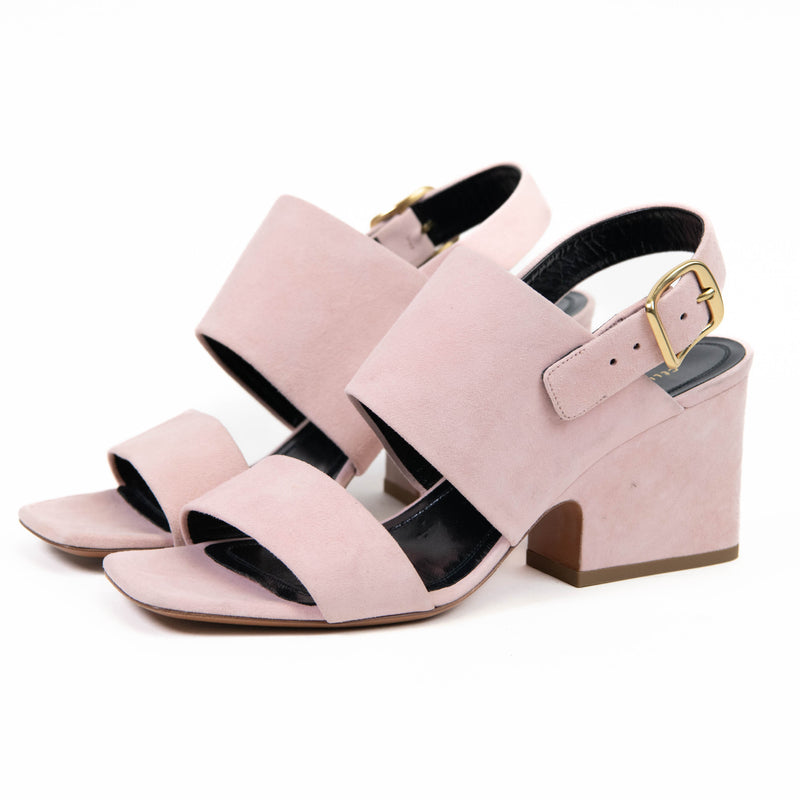 Celine Pink Suede Slingback Sandals Size 39.5