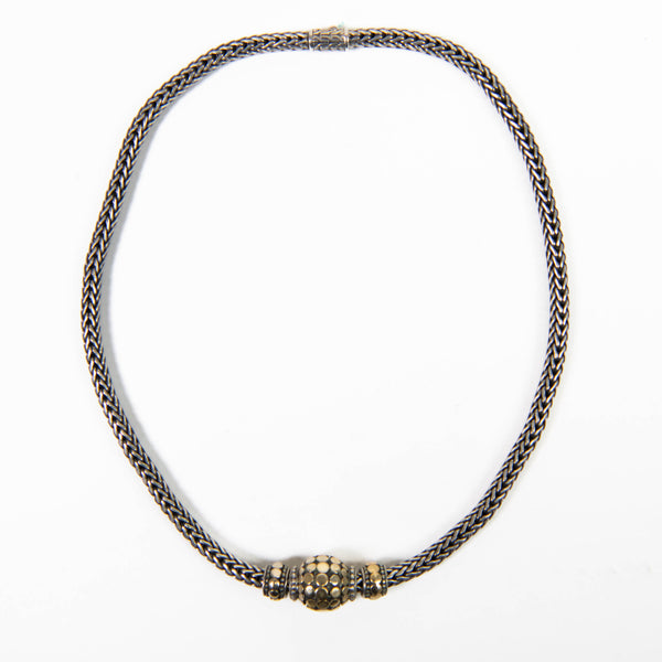 John Hardy Sterling Silver and 18K Gold Two-Tone Dot Necklace