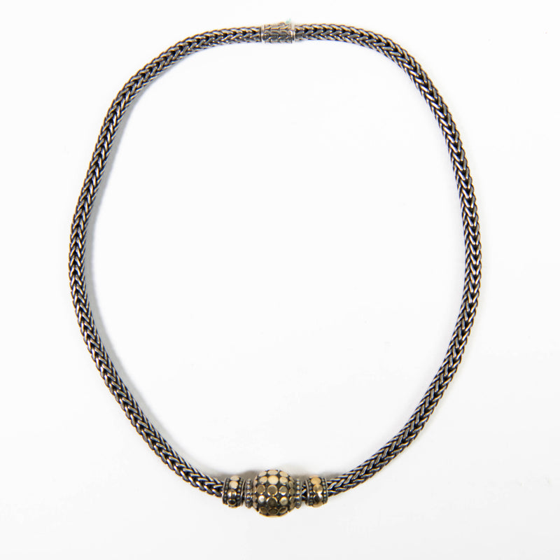 John Hardy Sterling Silver and 18K Gold Two-Tone Dot Necklace