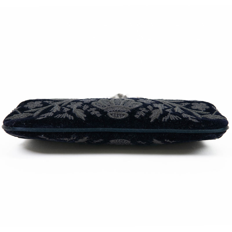 Gucci x Tom Ford Limited Edition dark navy blue Velvet Embroidered Evening Bag