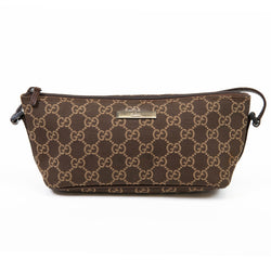 Gucci Monogram Brown and Beige Canvas Supreme Boat Pochette