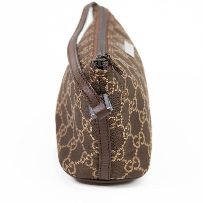 Gucci Monogram Brown and Beige Canvas Supreme Boat Pochette