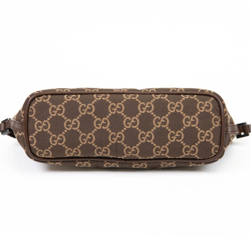 Gucci Monogram Brown and Beige Canvas Supreme Boat Pochette