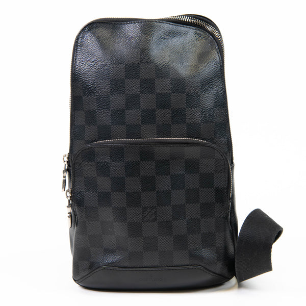 Louis Vuitton Grey Damier Graphite Coated Canvas Avenue Sling Backpack