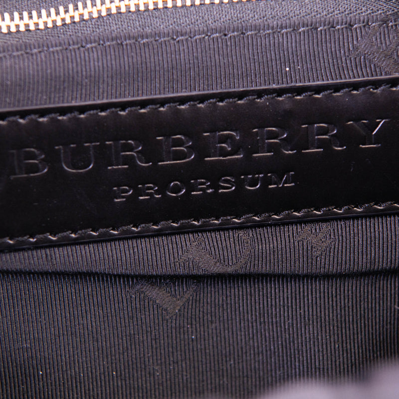 Burberry Black/Brown Heart Print Leather and Calfhair Dinton Satchel