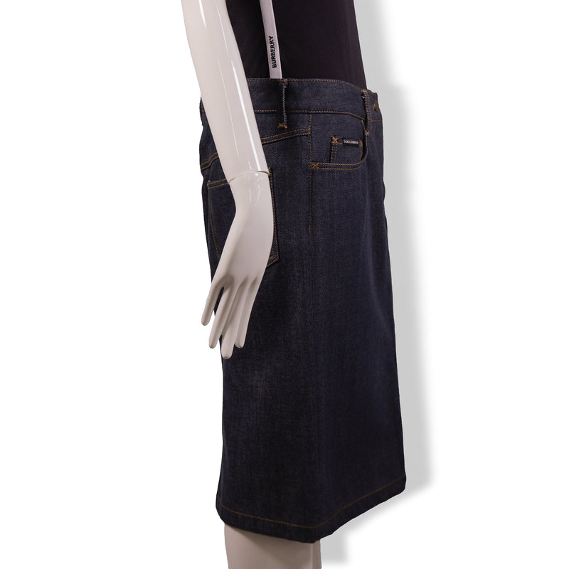 Dolce & Gabbana Dark Wash Denim Pencil Skirt Size 44