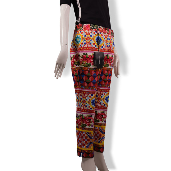 Dolce & Gabbana Multicolor Print Pants Size 44