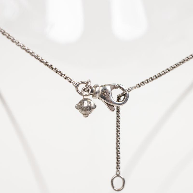 David Yurman White Gold Pavé Diamond Infinity Pendant Necklace