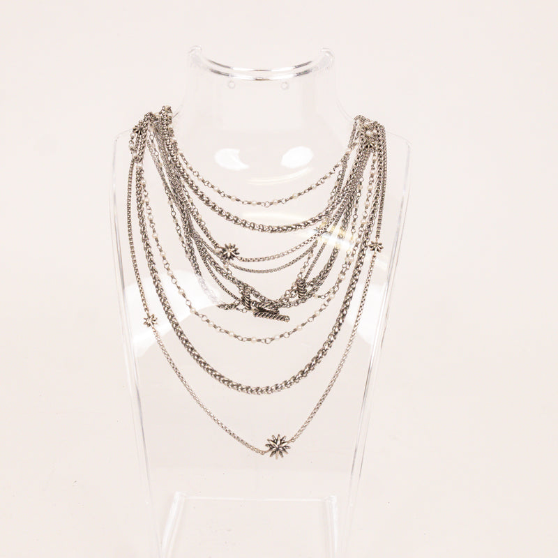 David Yurman Silver Starburst Pearl Multistrand Toggle Necklace