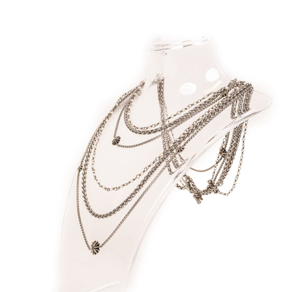 David Yurman Silver Starburst Pearl Multistrand Toggle Necklace