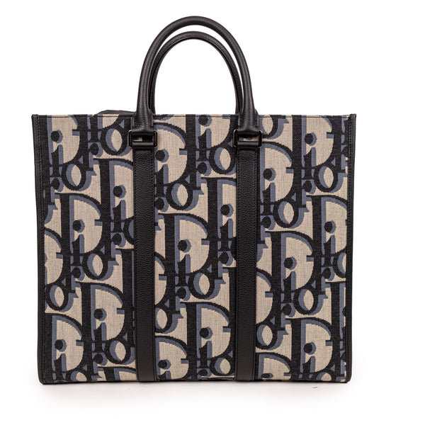 Dior Blue Oblique Monogram East West Tote