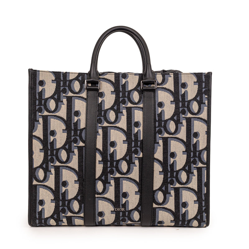 Dior Blue Oblique Monogram East West Tote
