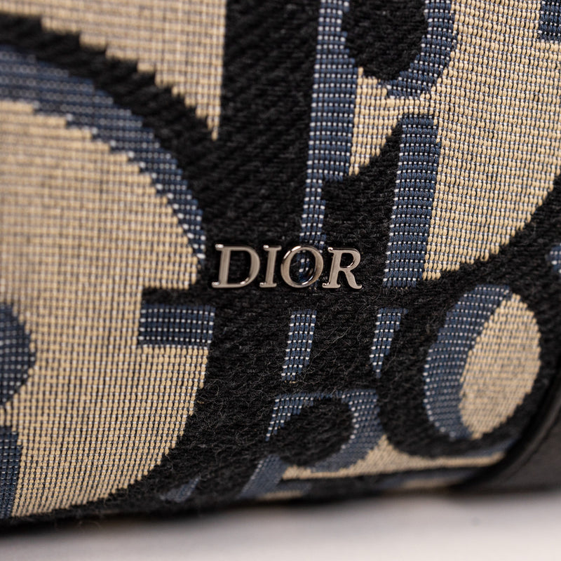 Dior Blue Oblique Monogram East West Tote
