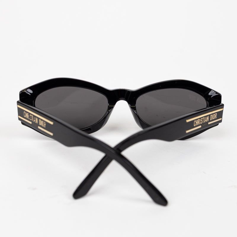 Dior Black Cat Eye Logo Sunglasses