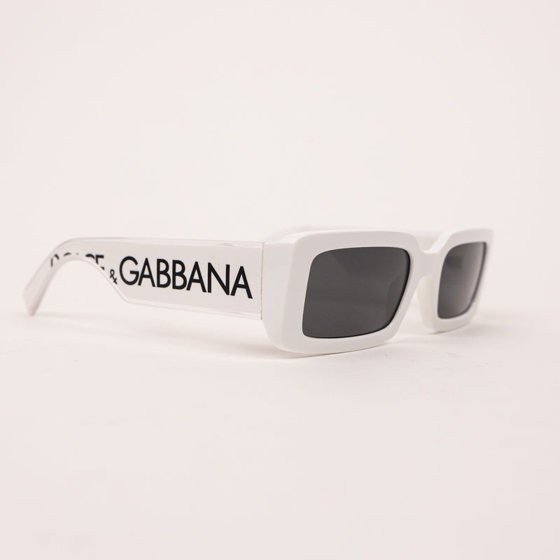 Dolce & Gabbana White Black Side Logo Sunglasses