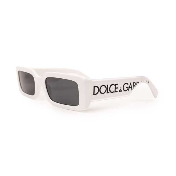 Dolce & Gabbana White Black Side Logo Sunglasses