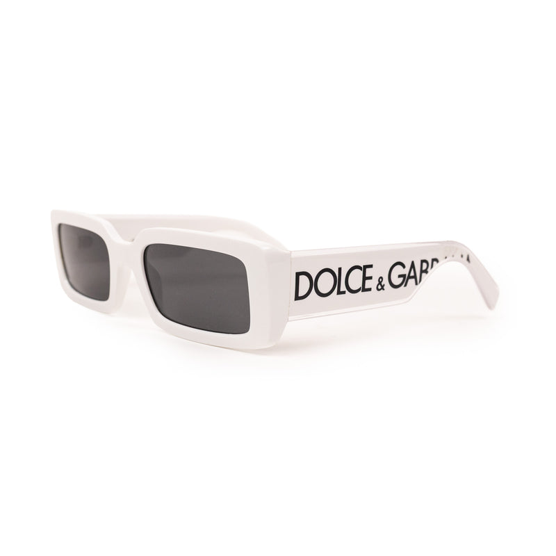 Dolce & Gabbana White Black Side Logo Sunglasses