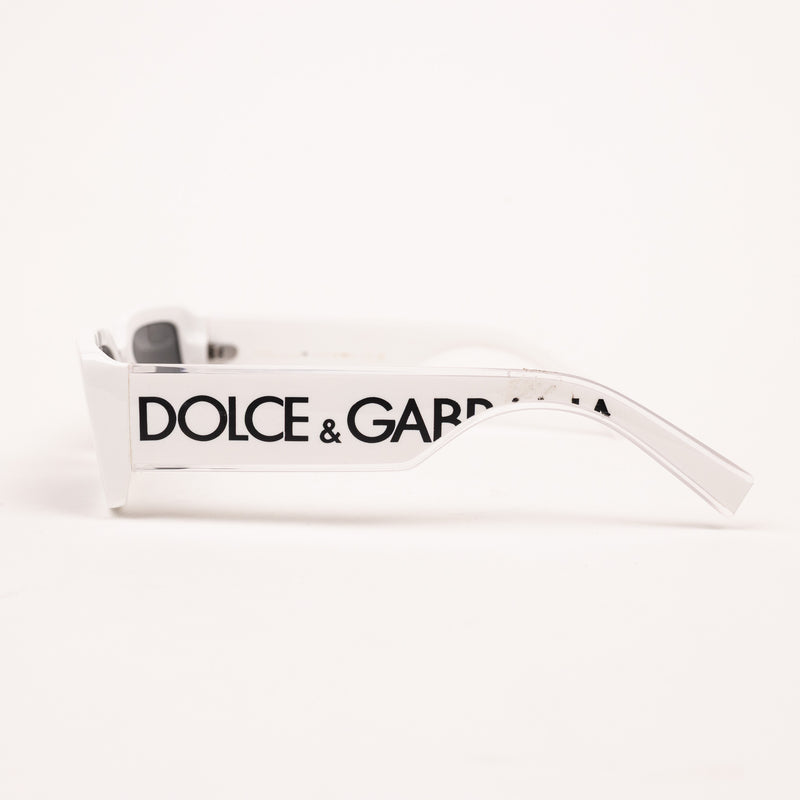 Dolce & Gabbana White Black Side Logo Sunglasses