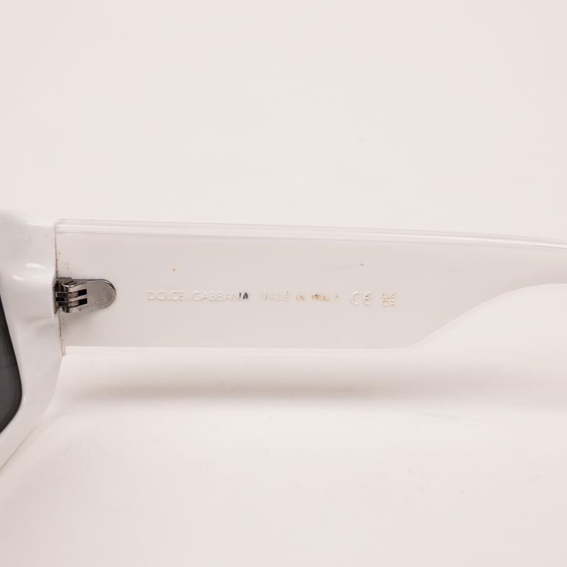 Dolce & Gabbana White Black Side Logo Sunglasses