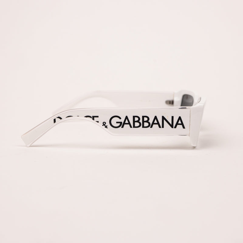 Dolce & Gabbana White Black Side Logo Sunglasses