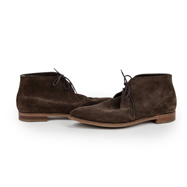 Edward Green Brown Shanklin Suede Booties Size 45