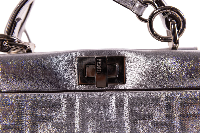 Fendi Silver Sequin FF Peekaboo Small Bag – On Que Style