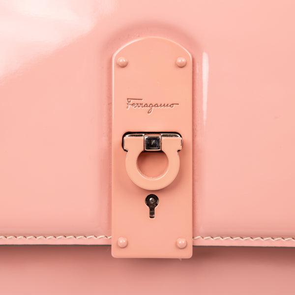 Salvatore Ferragamo Boxy Patent Pink Bag