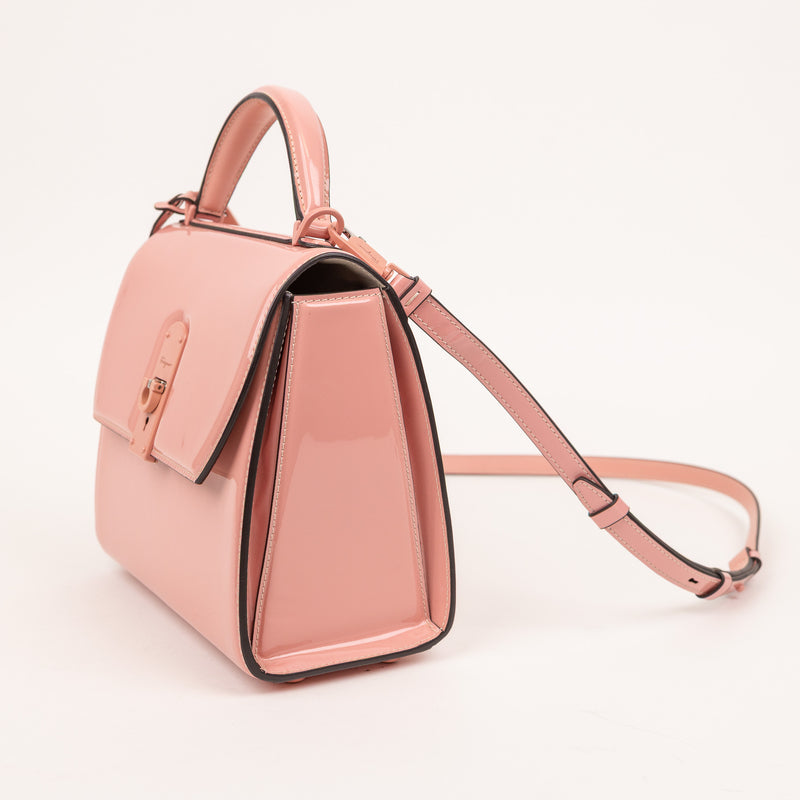 Salvatore Ferragamo Boxy Patent Pink Bag