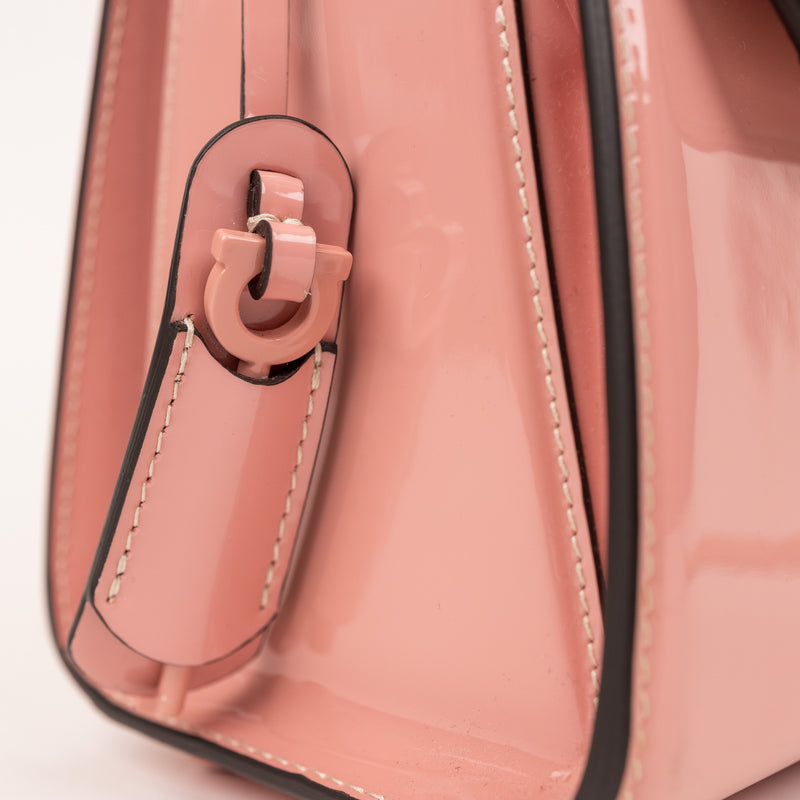 Salvatore Ferragamo Boxy Patent Pink Bag
