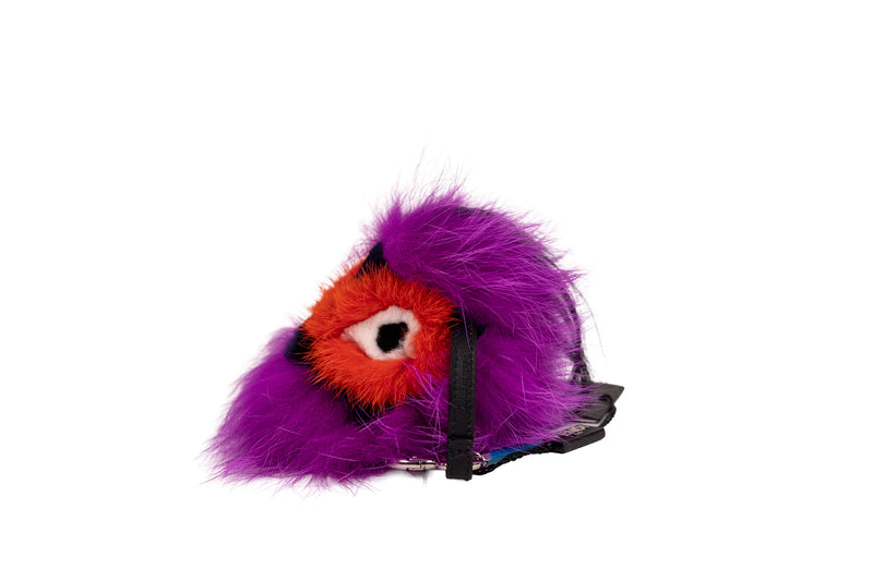 Fendi Purple and Orange Occhi Goccia Fur Bag Charm